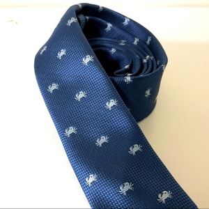 Topman Crab Skinny Blue, Silver Tie